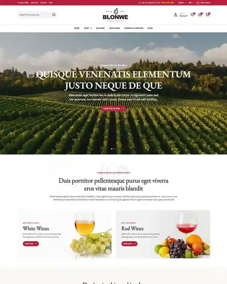 Wine E-commerce Template