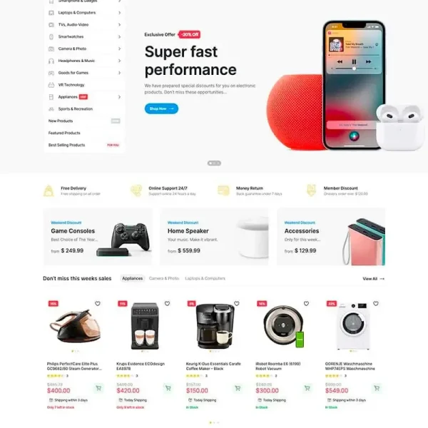 Electronics e-commerce template