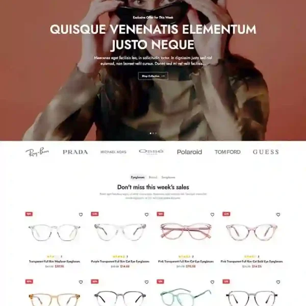 Glasses E-commerce Template