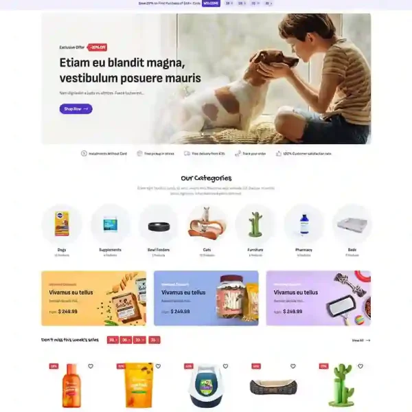 Pet Shop E-commerce Template