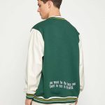 College Jacket Bomber Collar Embroidered Detailed Snap Buttons Pocket - Image 4
