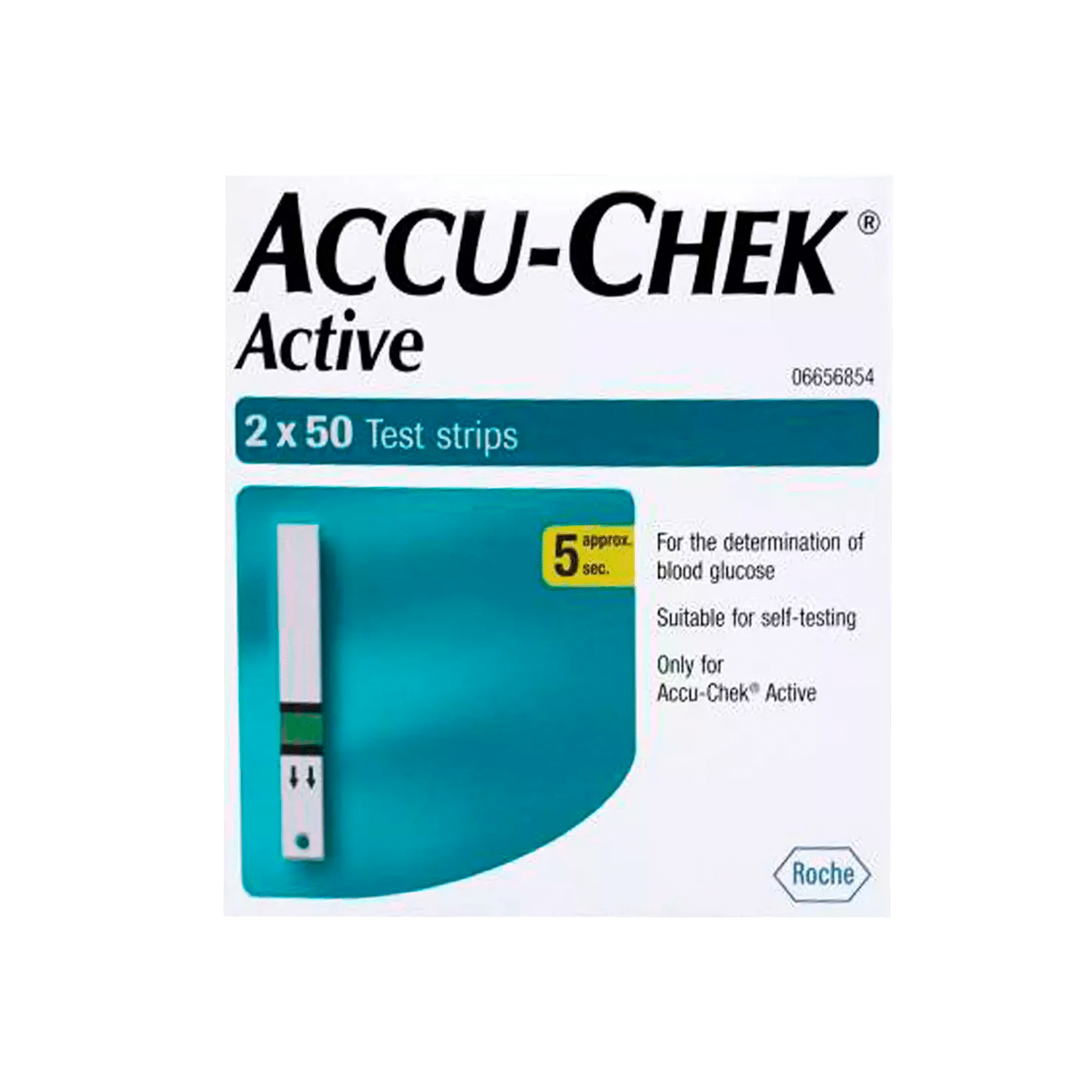 Accu-Chek Active Glucometer Test Strips Box Of 100 (50 X 2)