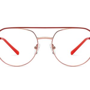 Copper Red Full Rim Round Eyeglasses