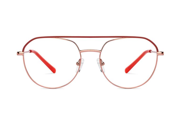 Copper Red Full Rim Round Eyeglasses