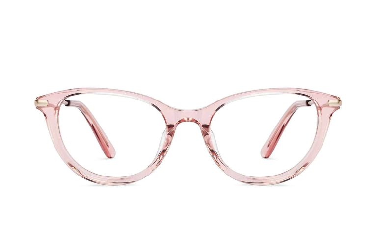 Pink Transparent Full Rim Cat Bold Eye Eyeglasses