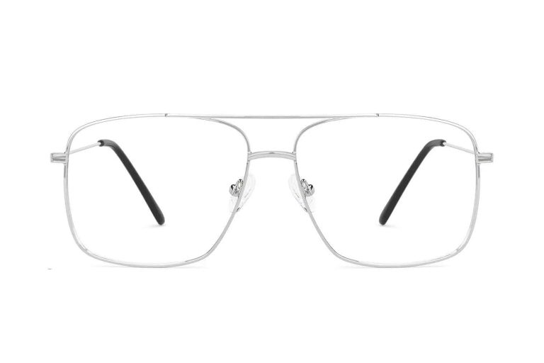 Silver Full Rim Square Sunglasses