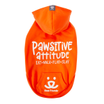 Best Friends Pawsitive Attitude Dog Hoodie - Orange, Small