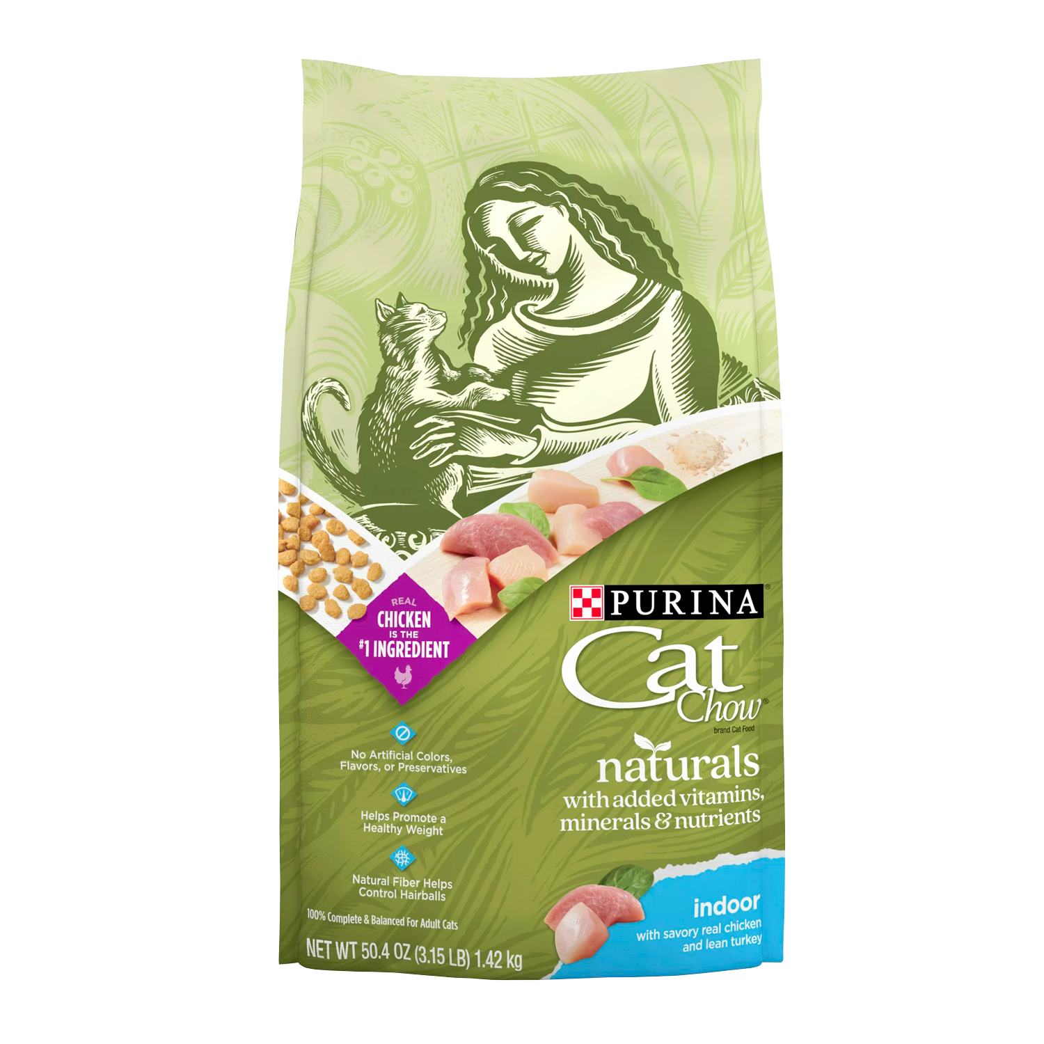Purina Cat Chow Naturals Chicken & Turkey Dry Cat Food, 2.2 lb Bag
