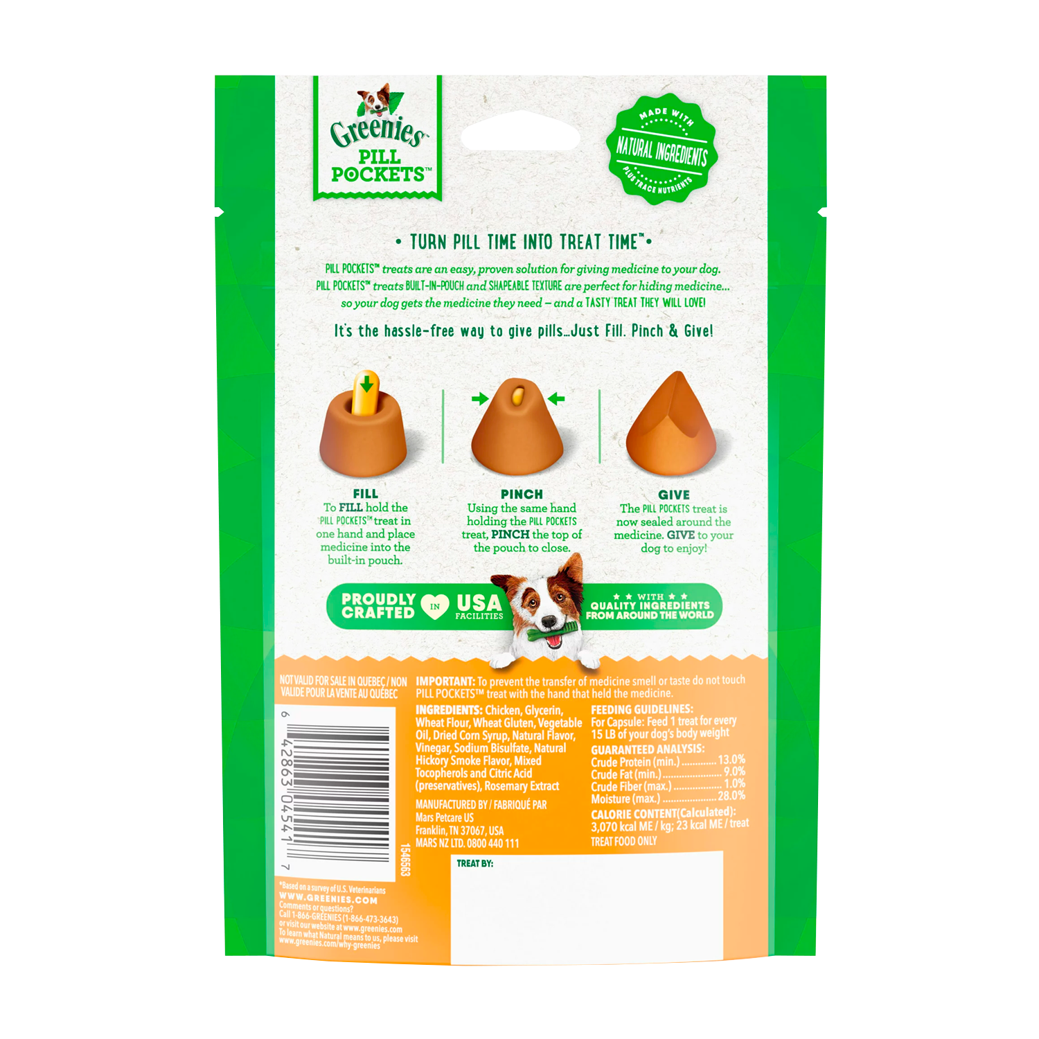 GREENIES PILL POCKETS for Dogs Capsule Size Natural Soft Dog Treats, Chicken Flavor, 7.9 oz. Pack - Image 2